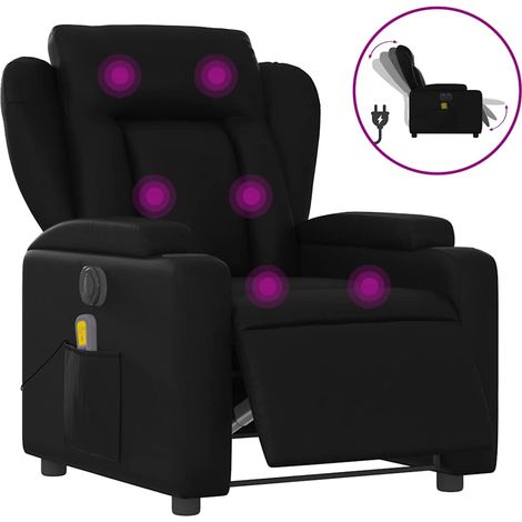 Maison Exclusive - Massagesessel Elektrisch Schwarz Kunstleder