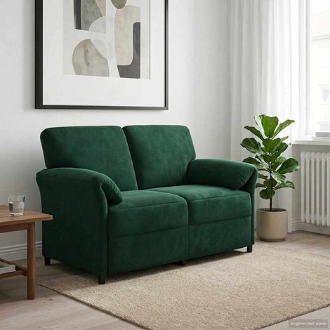 Sofá de 2 Plazas Verde oscuro 138 x 83 x 95 cm Terciopelo