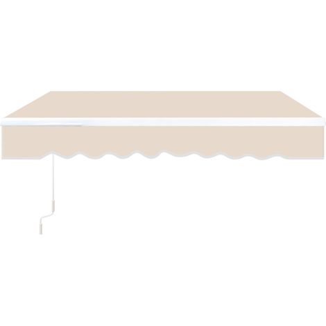 SWANEW Tenda da sole Tenda retrattile a comando manuale in alluminio+poliestere con manovella Rivestimento in PA per terrazza/tetto Beige 250x200cm (1/5)