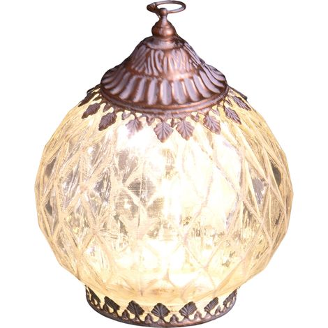 Lanterna con LED luminosi bianco e oro da 15 x 18 cm (1/3)