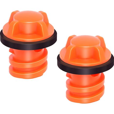 Set mit 2 Ersatz-Ablassstopfen, kompatibel mit Yeti/Rtic Cooler 20, 35, 45, 65 und 110 Kühlboxen, kleine Ablassstopfen mit Auslaufschutz, orange
