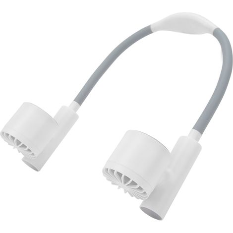 Ventilateur de cou 3 vitesses, chargement USB, silencieux, batterie 2400 mAh, tuyau flexible, rotation à 90°, portable, blanc (1/5)
