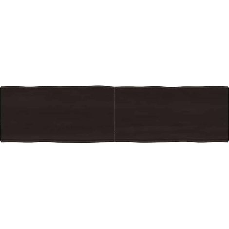 vidaXL Tablero mesa madera tratada borde vivo marrón 160x40x(2-6) cm (1/5)
