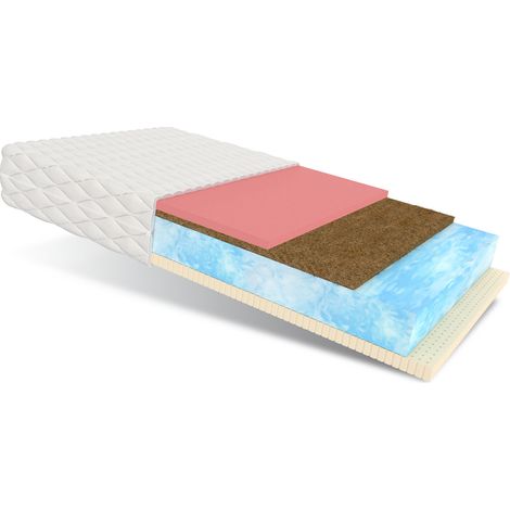 Matratze ERGO 180x200 Kaltschaum Kokos Latex Visco Bio Foam Schaum Klimafaser H2 H4 22 cm JERSEY