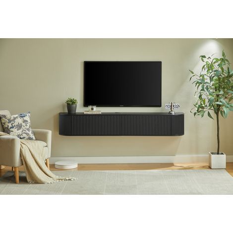 Mobile TV sospeso con passacavi 180 cm nero OKMYHOME (1/5)