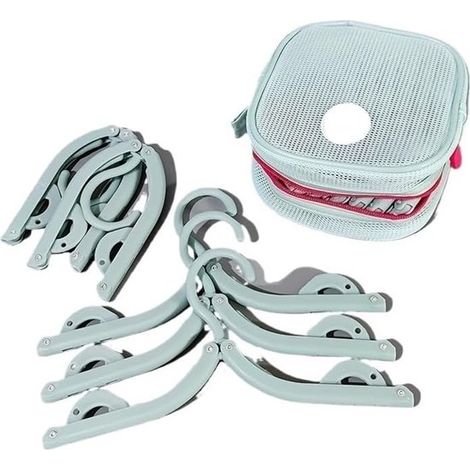 Cintre pliable et portable avec pinces, pratique pour les voyages, robuste et durable, adapté à toute la famille. (1/5)