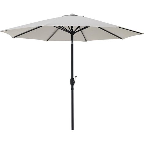 Parasol droit rond 2,5 m – Mât acier 38 mm – Toile polyester déperlante 160g/m² – Ouverture manivelle – Inclinable – Ideanature
