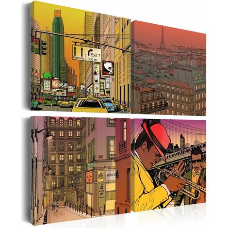 Tableau peut-être paris, peut-être new york ... - 80 x 80 cm (1/4)