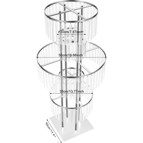 Soporte para flores, diseño de 5 niveles, estilo moderno, 1 pieza, plateado (1/2)