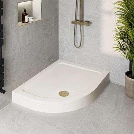 1200 x 800mm Easy Plumb Offset Quadrant Shower Tray and Waste - Left Hand (1/4)