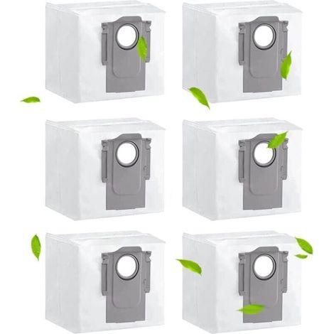 Pack de 6 bolsas para aspiradora Xiaomi Roborock S7 Maxx Ultra / Q7 Max / Q7 Max+ / S7 Pro Ultra / G10s / G10s Pro / Q5+, accesorios de repuesto, gran capacidad de 3 l. (1/4)
