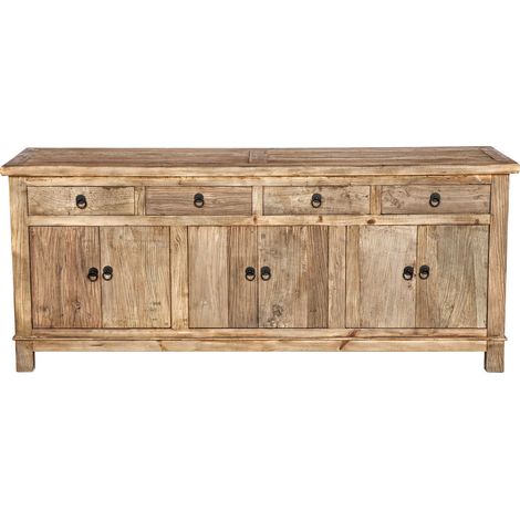Buffet en bois recyclé 3 portes et 4 tiroirs - Mastic
