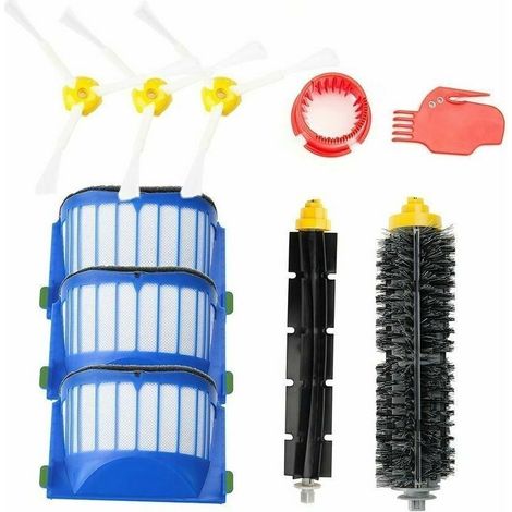 Accessoire pour iRobot Roomba Série 600 Kit d'entretien avec Brosses & Filtres pour.kit de Recharges pour Roomba Série 600 605 610 612 615 620 630 645 650 660 670 675 680 681 695 696. Kit de 10 pièces (1/4)