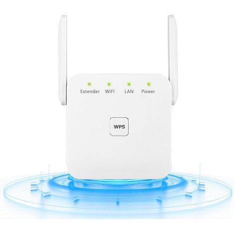 Amplificador/repetidor WiFi JSSEVN AC 300 Mbps, extensor WiFi, botón WPS, Plug and Play, potente repetidor WiFi con puerto Ethernet (1/5)