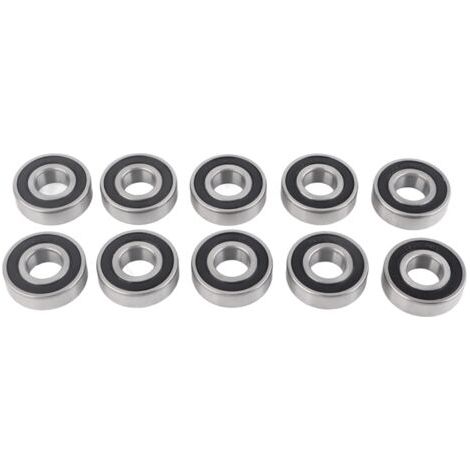10 roulements à billes à gorge profonde, étanches double face, haute vitesse, 6204-2RS, 17 x 47 x 14 mm