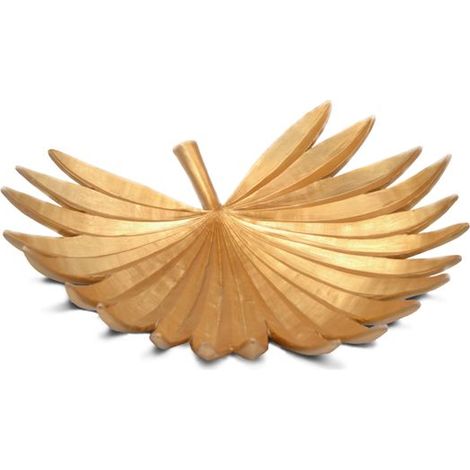Piatto Decorativo Centrotavola a Ventaglio in Resina Oro 34 cm (1/2)