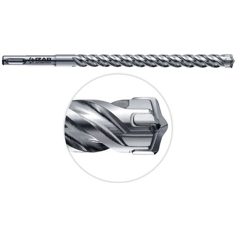Foret SDS+ Beton Arme Carbure Zentro4 IZAR - 4 Pointes Symetriques Autocentrantes - Compatible Perforateur SDS Plus - D.6×160mm