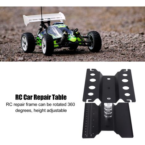 Ortviai Support de Réparation pour Voitures RC en Aluminium avec Échelle Précise et Rotation à 360° – Noir (1/4)
