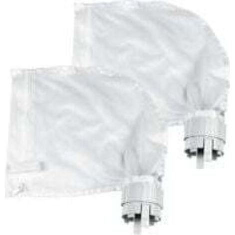 Lot de 2 Sacs Filtrants pour Nettoyeur de Piscine Convient pour Polaris360 et 380 Nettoyeur de Piscine Design Zippé et Réglable en Blanc