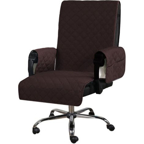 Housse antidérapante pour fauteuil inclinable, housse pour fauteuil TV, housse de fauteuil avec accoudoirs, protection pour fauteuil et protections pour accoudoirs (marron) (1/5)