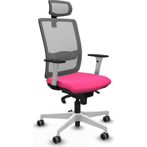 Chaise de bureau piqueras y crespo Haches cuir synthétique rose maille grise (1/2)
