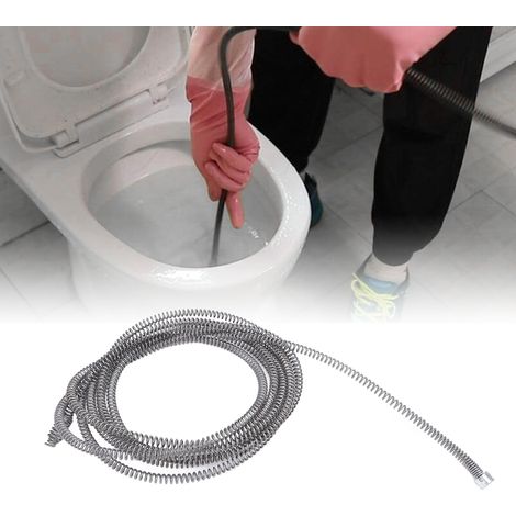 [Auger Drain] Câble Élastique Professionnel 16mm Mg Steel 3m pour Toilette, Baignoire, Sink, Evacuation Débouchage Plomberie Cable à Drill (1/5)