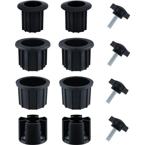12pcs Rechange pour Porte-Parapluie, Bouchon Cache Trou avec Bouton Étoile INOX m8 Accessoires Parasol Accessoires Pied Parasol pour Table de Terrasse Balcon Arrière-Cour (Noir) (1/5)
