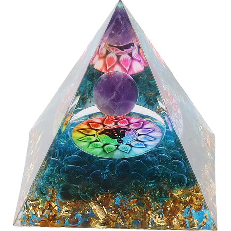 Pyramide de Cristal Énergétique en Résine pour Méditation et Décoration Chanceuse (1/5)
