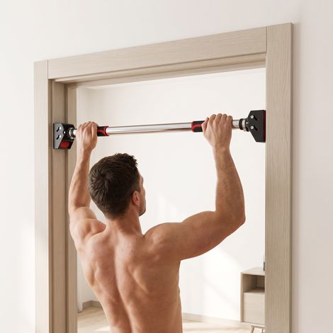 Barre traction porte musculation sans vis réglable 92-124 cm pratique et robuste (1/5)