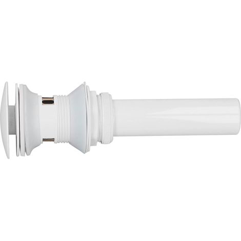 Bouchon de vidange pour lavabo de salle de bain avec trou et bouchon de vidange à clapet, blanc, avec trou (1/5)