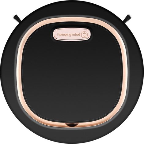 Aspirateur robot intelligent 3 en 1, batterie 1200 mAh, aspiration optimale pour sols, poils d'animaux et poussière (noir) (1/5)