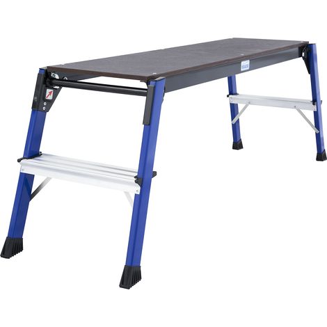 Krause – Plateforme échafaudage StepTop 2,45 m – Surface antidérapante 1100 x 300 mm – Charge maximale 150 kg – Aluminium léger 9 kg