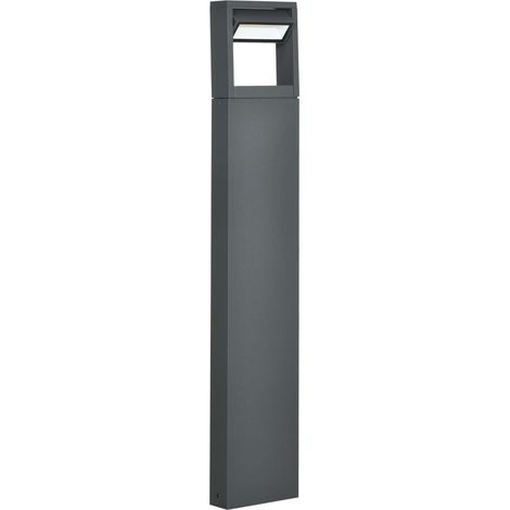 Borne lumineuse LED extérieur blanc chaud inclinaison réglable IP65 aluminium gris foncé