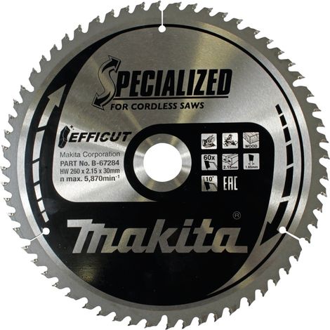 Makita  B-67284 Kreissägeblatt 260 x 30 x 2.15 mm Zähneanzahl: 60 1 St.