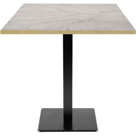Table 70 x 70 cm - modèle Milan marbre yule chants laiton