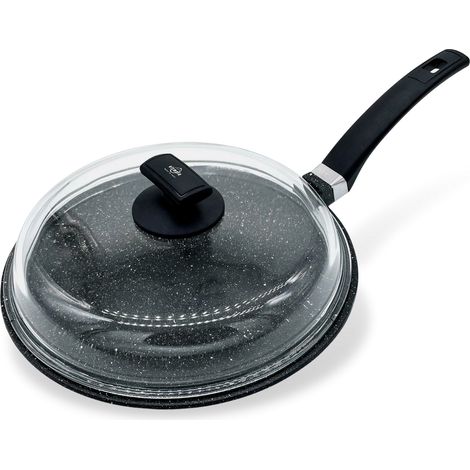 Padella Fornetto con Coperchio in Vetro Antiaderente 1 Manico 30 cm Olympia Hard Cook (1/5)