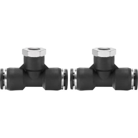2pcs Raccord Pneumatique À Branchement Rapide G 3/8" Tube OD x NPT 1/8" Filetage Té De Dérivation Pneumatique À Branchement Rapide Pour Tuyau D'Air (1/5)