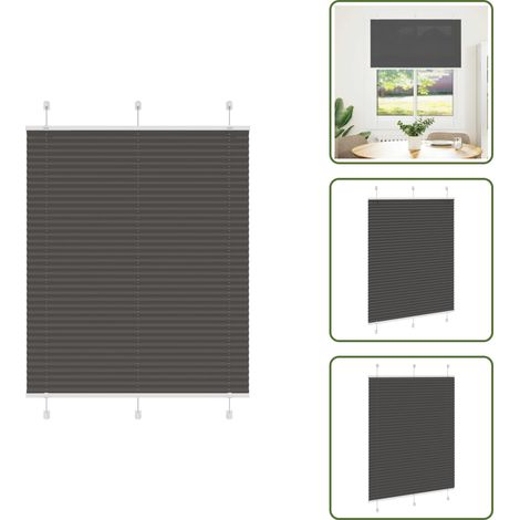 Plissee Schwarz 105x100 cm Stoffbreite 104,4 cm Polyester - Plissee - Plissees - Faltrollo - Jalousie (1/5)