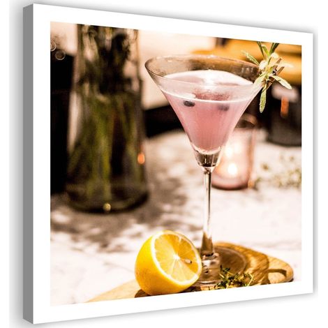 Tableau sur toile Cocktail rose 40x40 (1/5)