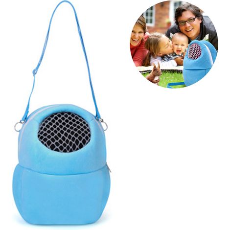 Sac de transport pour petits animaux - en peluche épaisse - filet aéré sur le dessus - sangle réglable - pour hamsters, cochons d'Inde, hérissons, écureuils - 1 pièce (1/5)