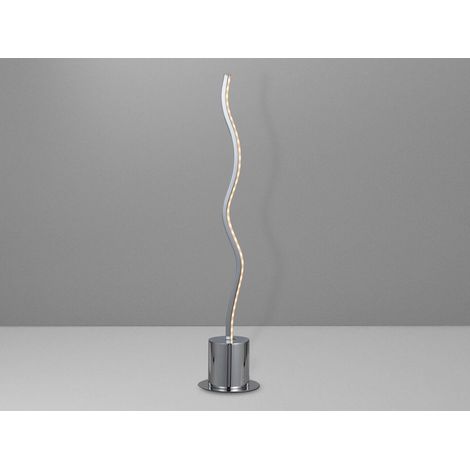 Große LED Tischleuchte BENETT in Silber Chrom, Höhe 45cm (1/4)