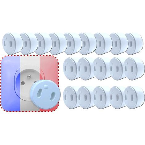 [Confezione da 20] Copriprese francesi rimovibili per bambini - Copriprese per bambini - Sicurezza domestica e per l'infanzia per la protezione delle prese elettriche (1/5)