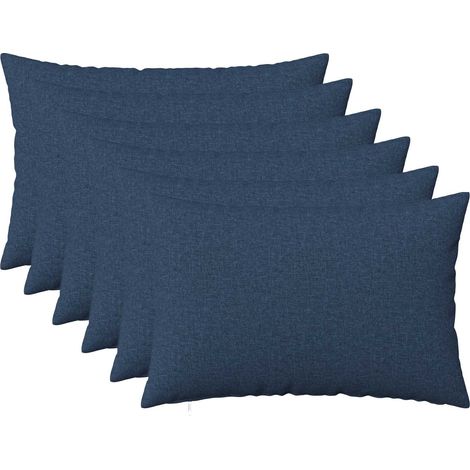 vidaXL Cojín con almohada HEERLEN 6 uds. Azul Tela (1/5)