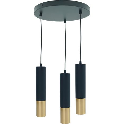 Lampada a sospensione Circus IdeaLED nero oro 3xGU10