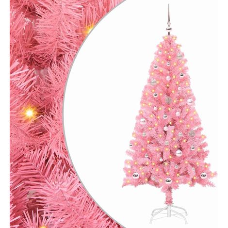 Weihnachtsbaum mit 150 LEDs mit Ständer Rosa 150 cm PVC
