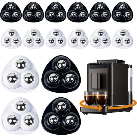 16 ruedas pequeñas autoadhesivas de PVC para muebles, con 3 orificios, mini ruedas giratorias de 360 grados, ideales para transportar muebles pequeños, flores y adornos. (1/5)