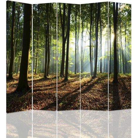 Paravento bilaterale, Il sole in una foresta - 180x170 (1/5)
