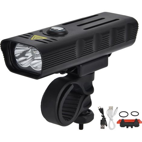Phare vélo rechargeable 3-en-1 multifonction compact large éclairage 4 vitesses pour cyclisme extérieur (1/5)