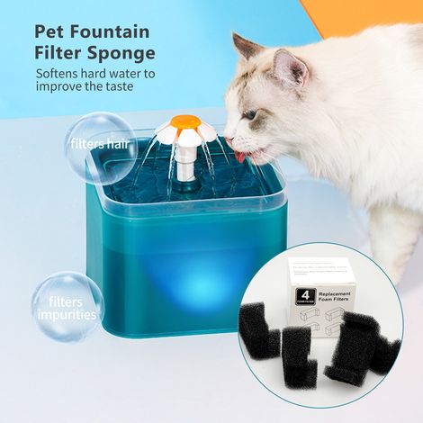 Mousse de remplacement d'éponge de filtre de fontaine pour animaux de compagnie 4 pièces (1/5)