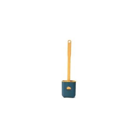 Brosse de toilette Nettoyage des crevasses Chasse d'eau de toilette Brosse douce et souple avec base Brosse de toilette - Crezuo (1/4)